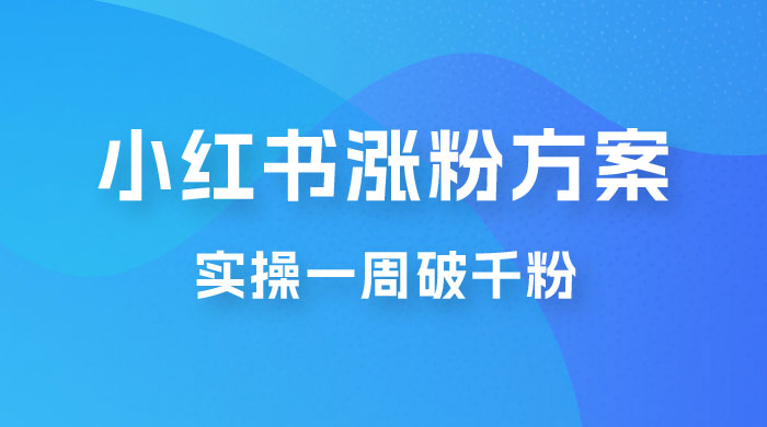 小红书爆款涨粉方案,实操一周破千粉,利用商单轻松变现,在家就能月入过万 小红书爆款涨粉方案,实操一周破千粉,利用商单轻松变现,在家就能月入过万