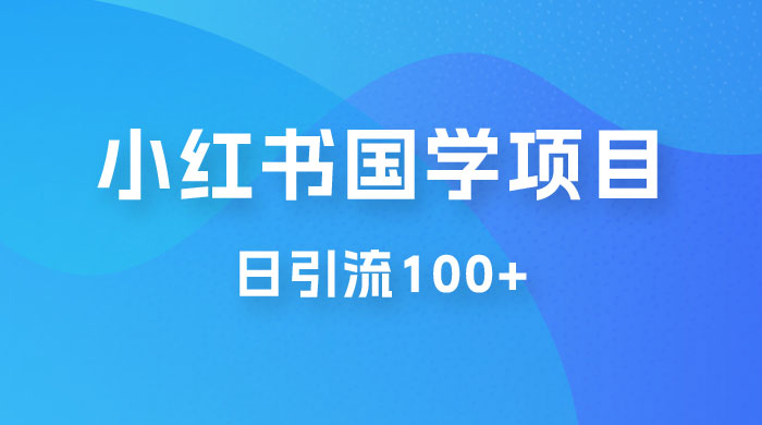 小红书国学号玩法拆解：五分钟一个视频，一天暴力起号，日引流 100+ - 项目资源网