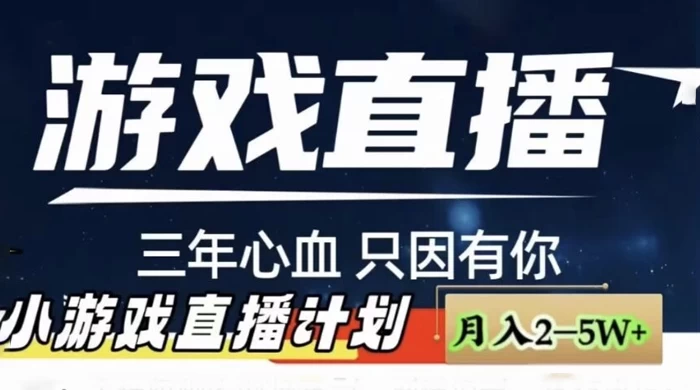 快手抖音小游戏直播月入 5-10 万，小白秒变大神 - 项目资源网