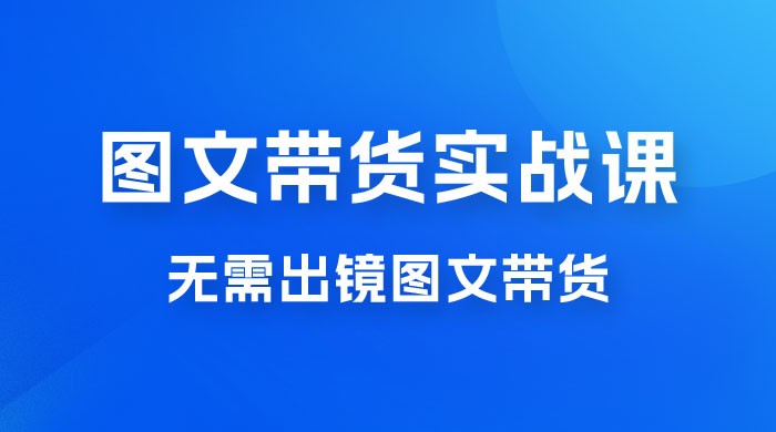 图文带货实战课：无需出镜图文带货 2023 新风口，快速出爆款（ 33 节） - 项目资源网