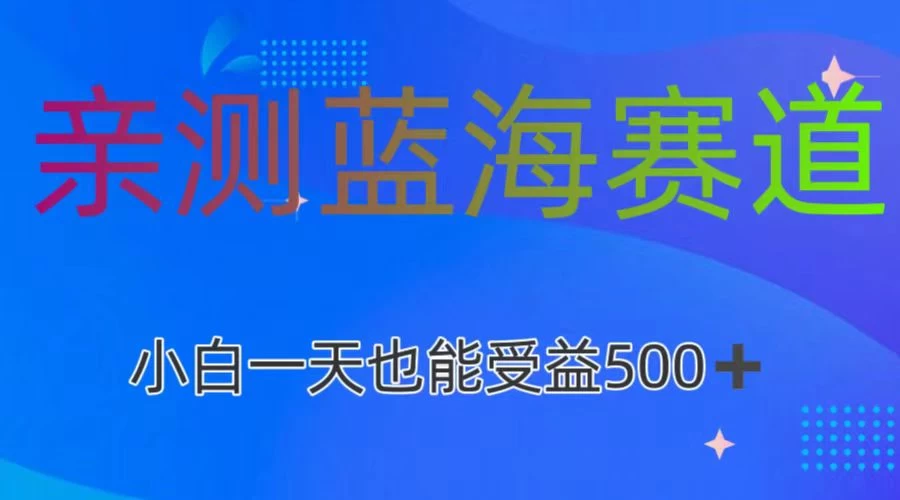 亲测蓝海赛道,利用AI创作,小白一天收益500+ - 项目资源网