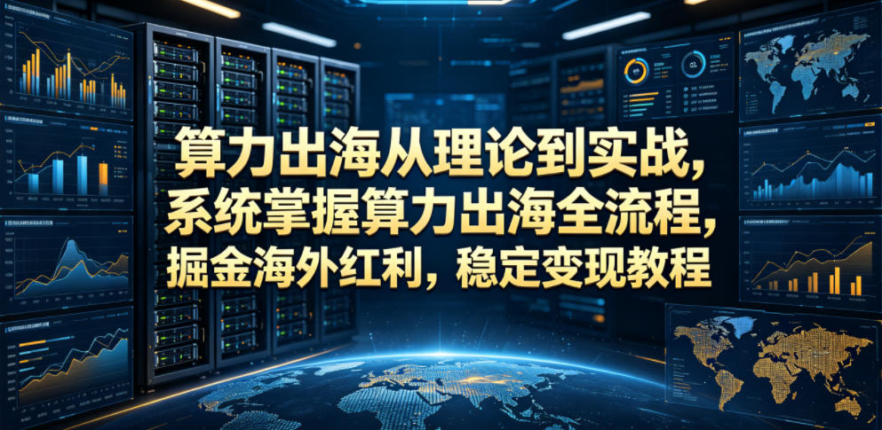算力出海从理论到实战，系统掌握算力出海全流程，掘金海外红利，稳定变现教程 - 项目资源网