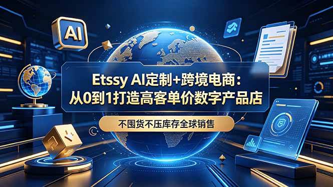 （18974期）Etsy AI定制+跨境电商：从0到1打造高客单价数字产品店，不囤货不压库存全球销售 - 项目资源网