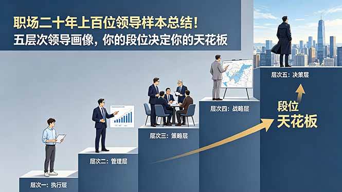 （18900期）付费文章：职场二十年上百位领导样本总结！五层次领导画像，你的段位决定你的天花板 - 项目资源网
