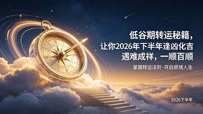 （19024期）付费文章：低谷期转运秘籍，让你2026年下半年逢凶化吉，遇难成祥，一顺百顺。 - 项目资源网