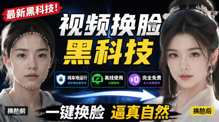 AI人工智能如此夸张？一键视频换Lian黑科技，纯本地离线运行，本地视频换Lian娱乐工具，AI FaceSwap - 项目资源网