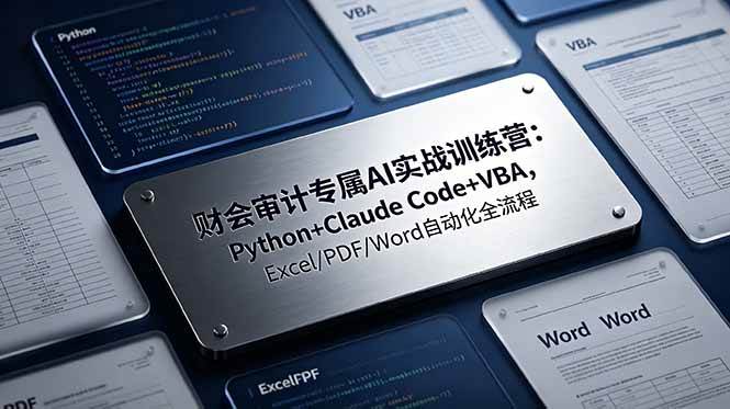（19028期）财会审计专属 AI实战训练营：Python+Claude Code+VBA，Excel/PDF/Word自动化全流程 - 项目资源网