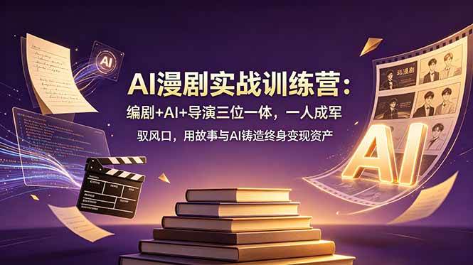 （19032期）AI漫剧实战训练营：编剧+AI+导演三位一体，一人成军 驭风口，用故事与AI铸造终身变现资产 - 项目资源网