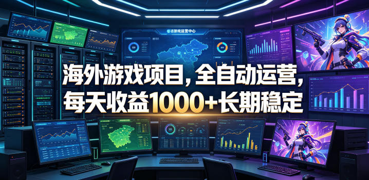 海外游戏项目，全自动运营，每天收益1000+长期稳定【揭秘】 - 项目资源网