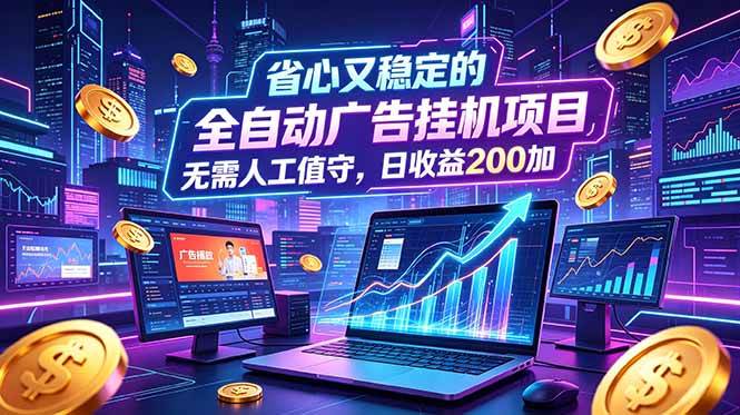 （18899期）全自动广告挂机项目，全程无需人工值守。稳定创收每日收益200+ - 项目资源网