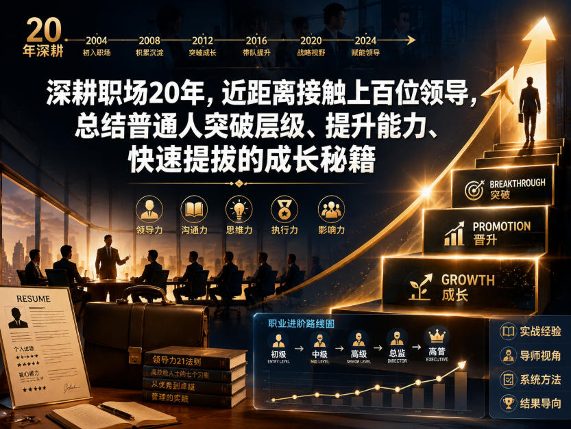 付费文章：深耕职场20年，近距离接触上百位领导，总结普通人突破层级、提升能力、快速提拔的成长秘籍（全网独家干货） - 项目资源网