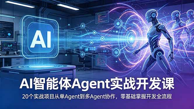 （18983期）AI智能体Agent实战开发课：20个实战项目从单Agent到多Agent协作，零基础掌握开发全流程 - 项目资源网