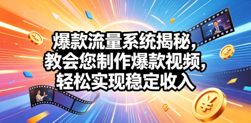 爆款流量系统揭秘，教会您制作爆款视频，轻松实现稳定收入【原创双语字幕】 - 项目资源网