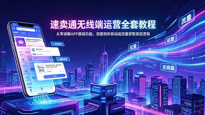 （18904期）速卖通无线端运营全套教程，从零讲解APP基础功能，深度剖析移动端流量获取底层逻辑 - 项目资源网
