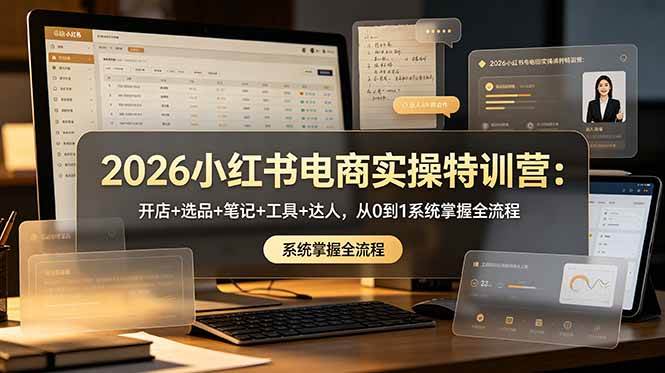 （18978期）2026小红书电商实操特训营：开店+选品+笔记+工具+达人，从0到1系统掌握全流程 - 项目资源网