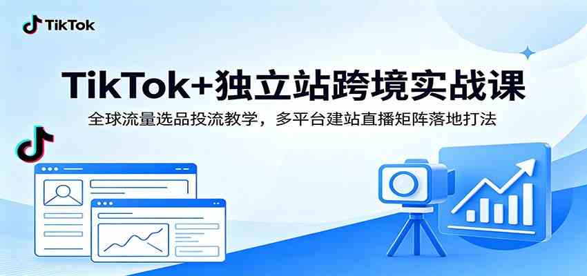 TikTok+独立站跨境实战课：全球流量选品投流教学，多平台建站直播矩阵落地打法 - 项目资源网