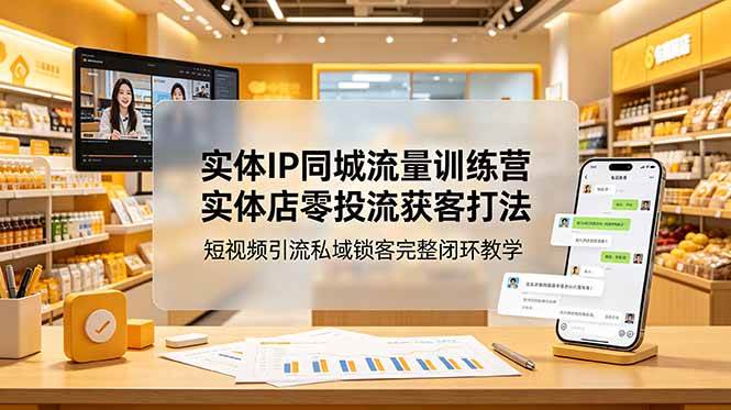 （18999期）实体IP同城流量训练营：实体店零投流获客打法，短视频引流私域锁客完整闭环教学 - 项目资源网