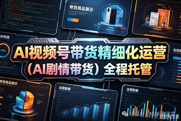 （AI剧情带货）视频号精细化代运营，历时两个月研究测试的新玩法，社裙免费参加 - 项目资源网