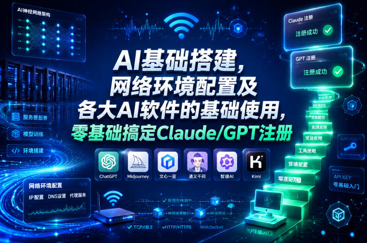 AI基础搭建，网络环境配置及各大AI软件的基础使用，零基础搞定Claude/GPT注册 - 项目资源网