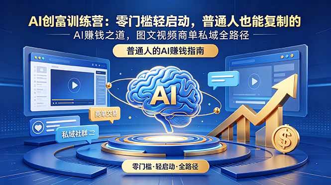 （18911期）AI创富训练营：零门槛轻启动，普通人也能复制的AI赚钱之道，图文视频商单私域全路径 - 项目资源网