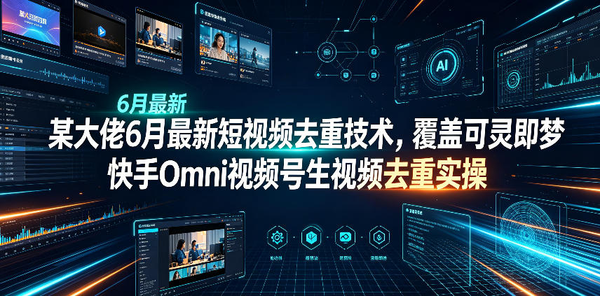 某大佬6月最新短视频去重技术，覆盖可灵即梦快手Omni视频号生视频去重实操 - 项目资源网