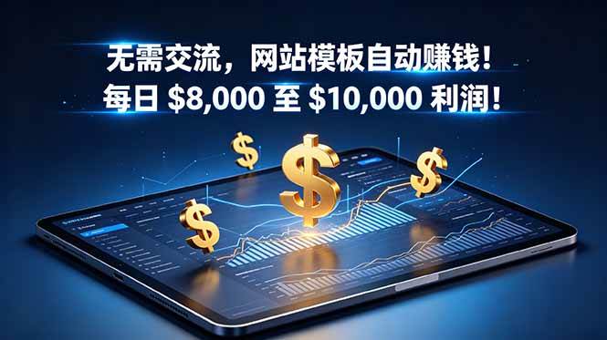 （18854期）无需交流，网站模板自动赚钱！每日 $8,000 至 $10,000 利润！【原创双语字幕】 - 项目资源网