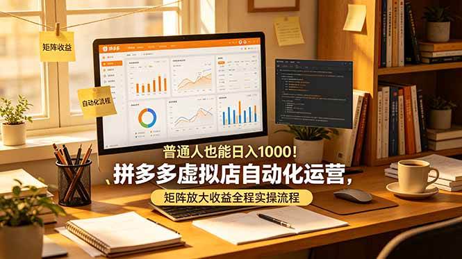 （19022期）普通人也能日入 1000！拼多多虚拟店自动化运营，矩阵放大收益全程实操流程 - 项目资源网