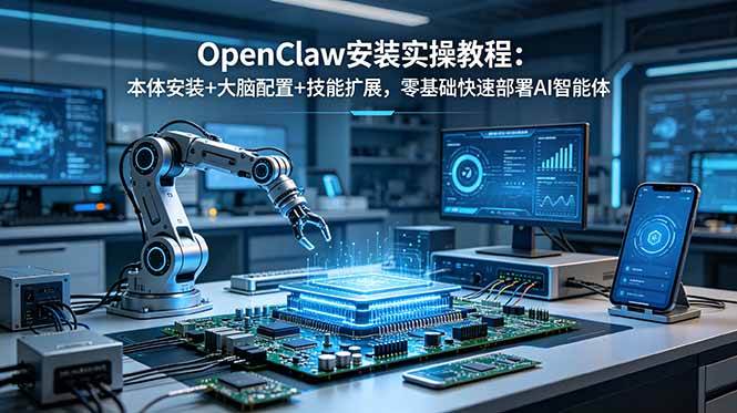 （18982期）OpenClaw安装实操教程：本体安装+大脑配置+技能扩展，零基础快速部署AI智能体 - 项目资源网