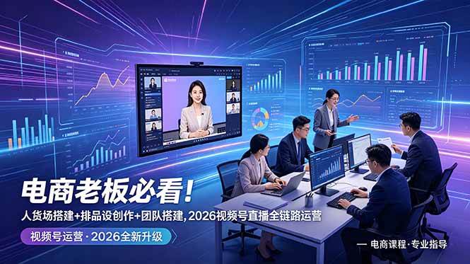 （18845期）电商老板必看！人货场搭建+排品设计+素材创作+团队搭建，2026视频号直播全链路运营 - 项目资源网