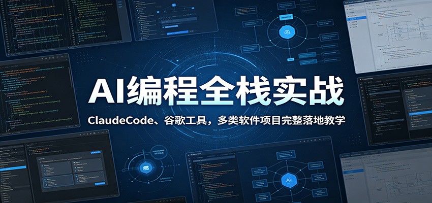 AI编程全栈实战：ClaudeCode、谷歌工具，多类软件项目完整落地教学 - 项目资源网
