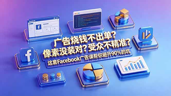 （18850期）广告烧钱不出单？像素没装对？受众不精准？这套Facebook广告课帮你避开90%的坑-原创双语字幕 - 项目资源网