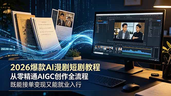 （18980期）2026 爆款 AI 漫剧短剧教程 从零精通 AIGC 创作全流程 既能接单变现又能就业入行 - 项目资源网