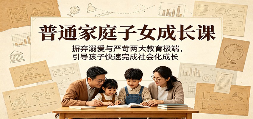 普通家庭子女成长课：摒弃溺爱与严苛两大教育极端，引导孩子快速完成社会化成长 - 项目资源网