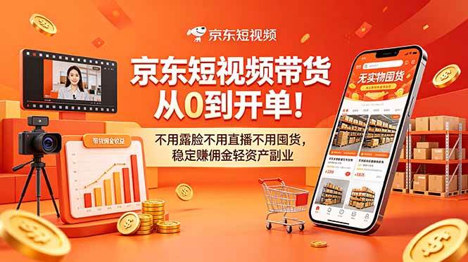 （18895期）京东短视频带货从0到开单！不用露脸不用直播不用囤货，稳定赚佣金轻资产副业 - 项目资源网