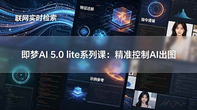 （18962期）即梦AI 5.0 lite实战课：联网实时检索+特征迁移+指令遵循+示例参考，精准控制AI出图 - 项目资源网