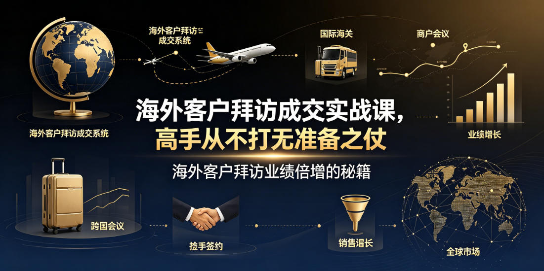 海外客户拜访成交实战课，高手从不打无准备之仗，海外客户拜访业绩倍增的秘籍 - 项目资源网