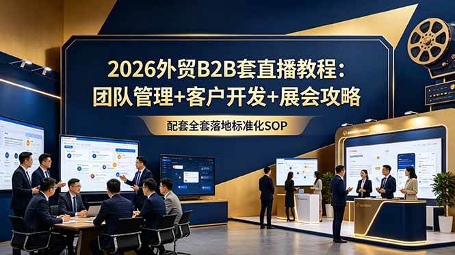 （18994期）2026外贸B2B套直播教程：团队管理+客户开发+展会攻略，配套全套落地标准化SOP - 项目资源网