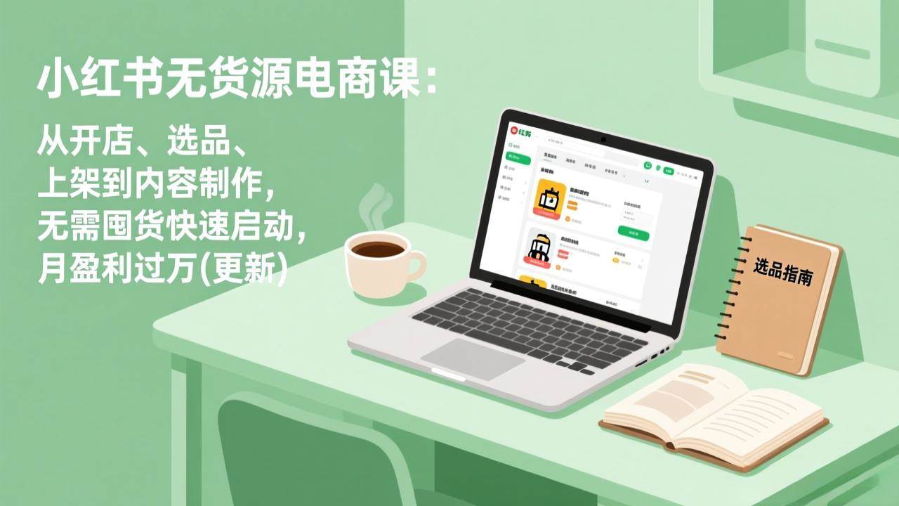 （19003期）小红书无货源电商课(6月22更新)：从开店、选品、上架到内容制作，无需囤货快速启动，月盈利过万 - 项目资源网