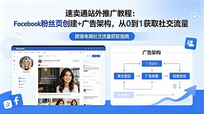 （18888期）速卖通站外推广教程：Facebook粉丝页创建+广告架构，从0到1获取社交流量 - 项目资源网