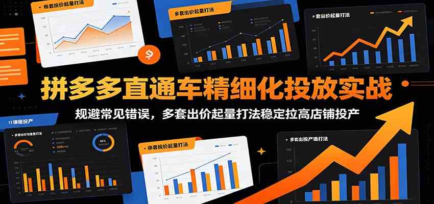 拼多多直通车精细化投放实战：规避常见错误，多套出价起量打法稳定拉高店铺投产 - 项目资源网