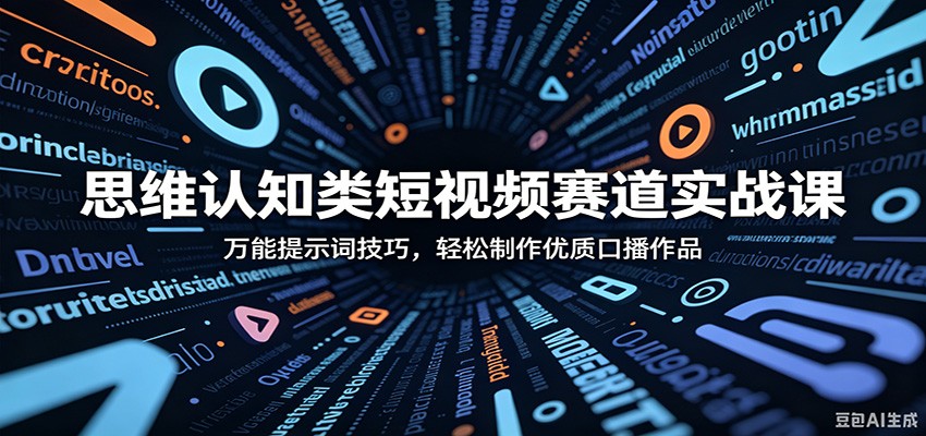 思维认知类短视频赛道实战课：万能提示词技巧，轻松制作优质口播作品 - 项目资源网