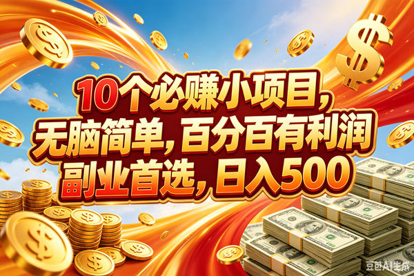 （18918期）10个必赚的小项目，百分百赚元子，无脑简单，副业首选，日入500+ - 项目资源网