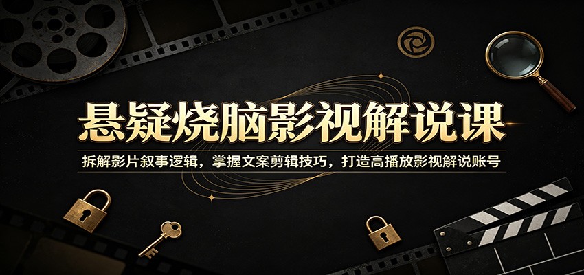 悬疑烧脑影视解说课：拆解影片叙事逻辑，掌握文案剪辑技巧，打造高播放影视解说账号 - 项目资源网